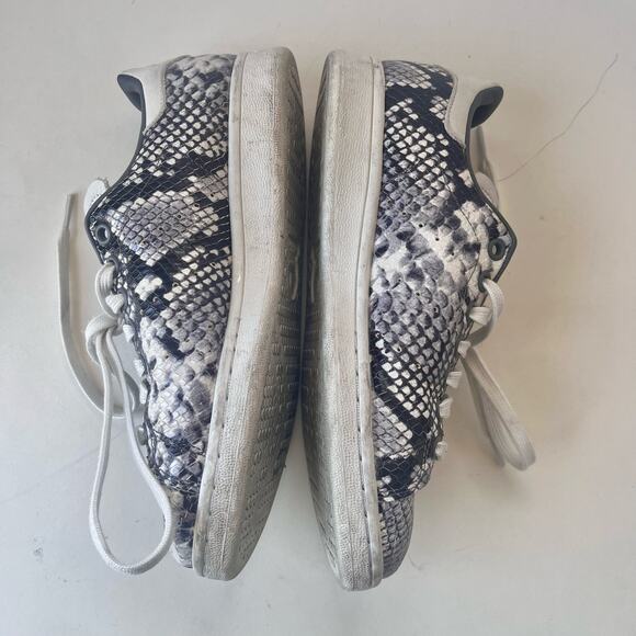 ADIDAS Orignals Stan Smith Snakeskin Lace Up Mens Sneakers Sz 5.5 Black White - Picture 4 of 11